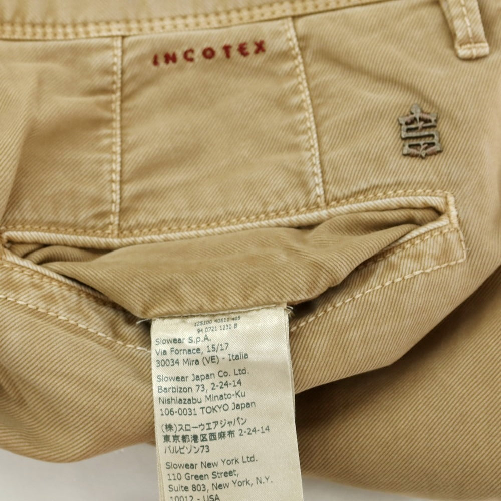 【中古】インコテックス INCOTEX ストレッチコットン カジュアルスラックスパンツ ベージュ【 34 】【 状態ランクC 】【 メンズ 】