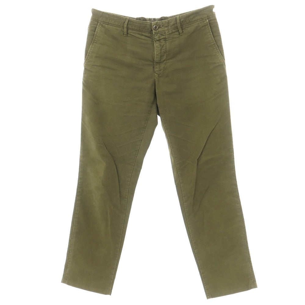 [Used] INCOTEX stretch cotton casual slacks, olive [34] [Condition: C] [Men&