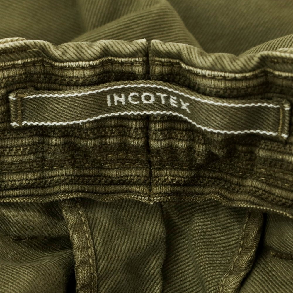 【中古】インコテックス INCOTEX ストレッチコットン カジュアルスラックスパンツ オリーブ【 34 】【 状態ランクC 】【 メンズ 】 [APD]