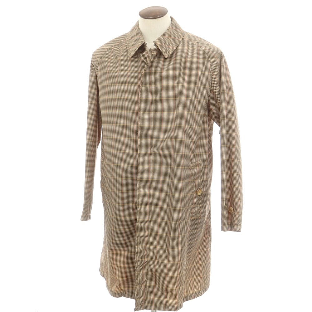 【中古】シーラップ Sealup ナイロン チェックプリント ステンカラーコート ブラウン系【 50 】【 状態ランクA 】【 メンズ 】