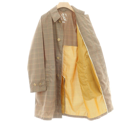 【中古】シーラップ Sealup ナイロン チェックプリント ステンカラーコート ブラウン系【 50 】【 状態ランクA 】【 メンズ 】
