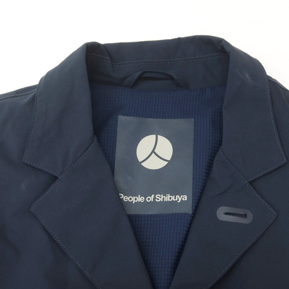 [Used] People of Shibuya Stretch Polyester Casual Jacket Navy [50] [Condition Rank C] [Men&