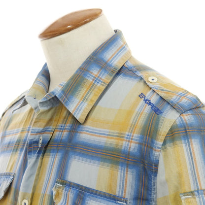 [Used] ENERGIE Cotton Check Short Sleeve Shirt Blue x Yellow [L] [Condition Rank B] [Men&