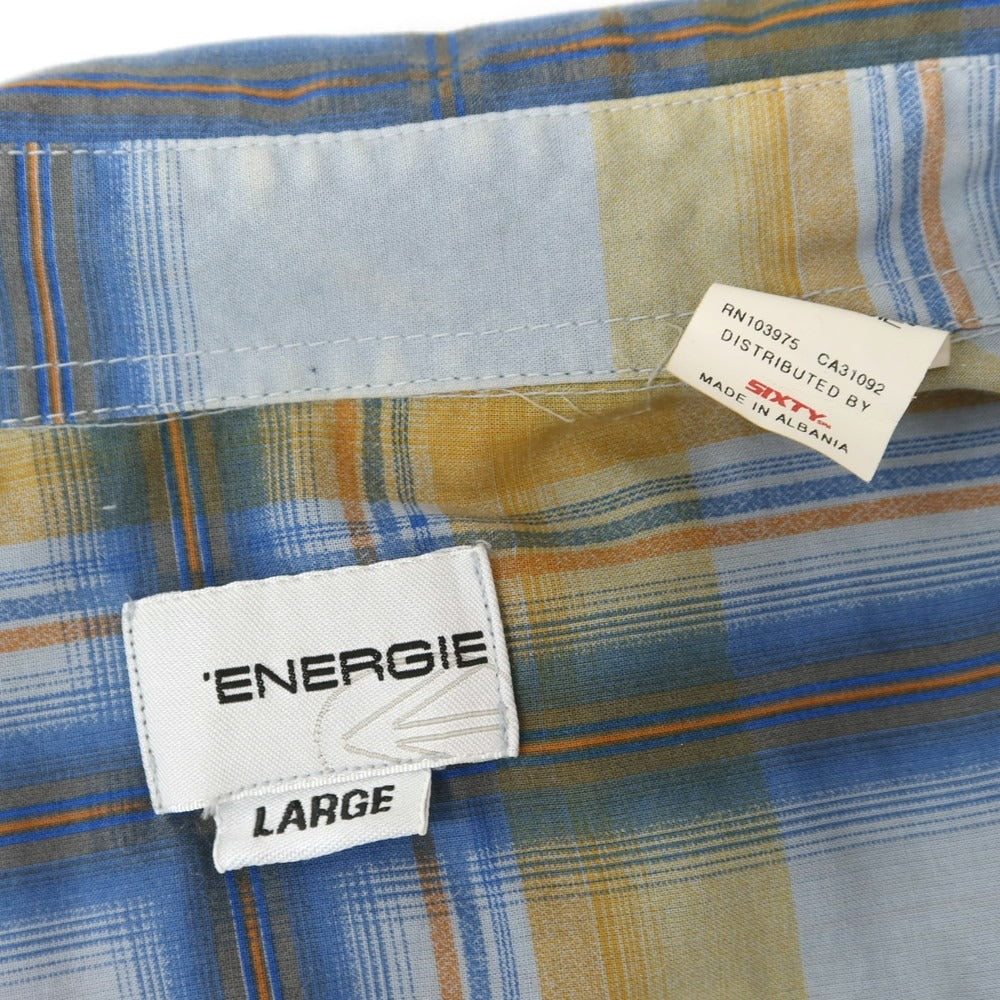 [Used] ENERGIE Cotton Check Short Sleeve Shirt Blue x Yellow [L] [Condition Rank B] [Men&