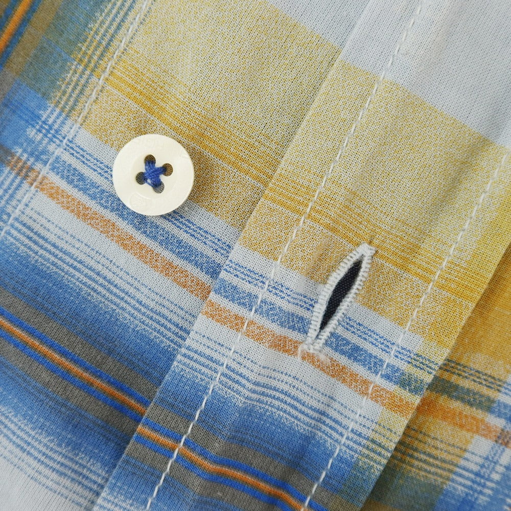[Used] ENERGIE Cotton Check Short Sleeve Shirt Blue x Yellow [L] [Condition Rank B] [Men&