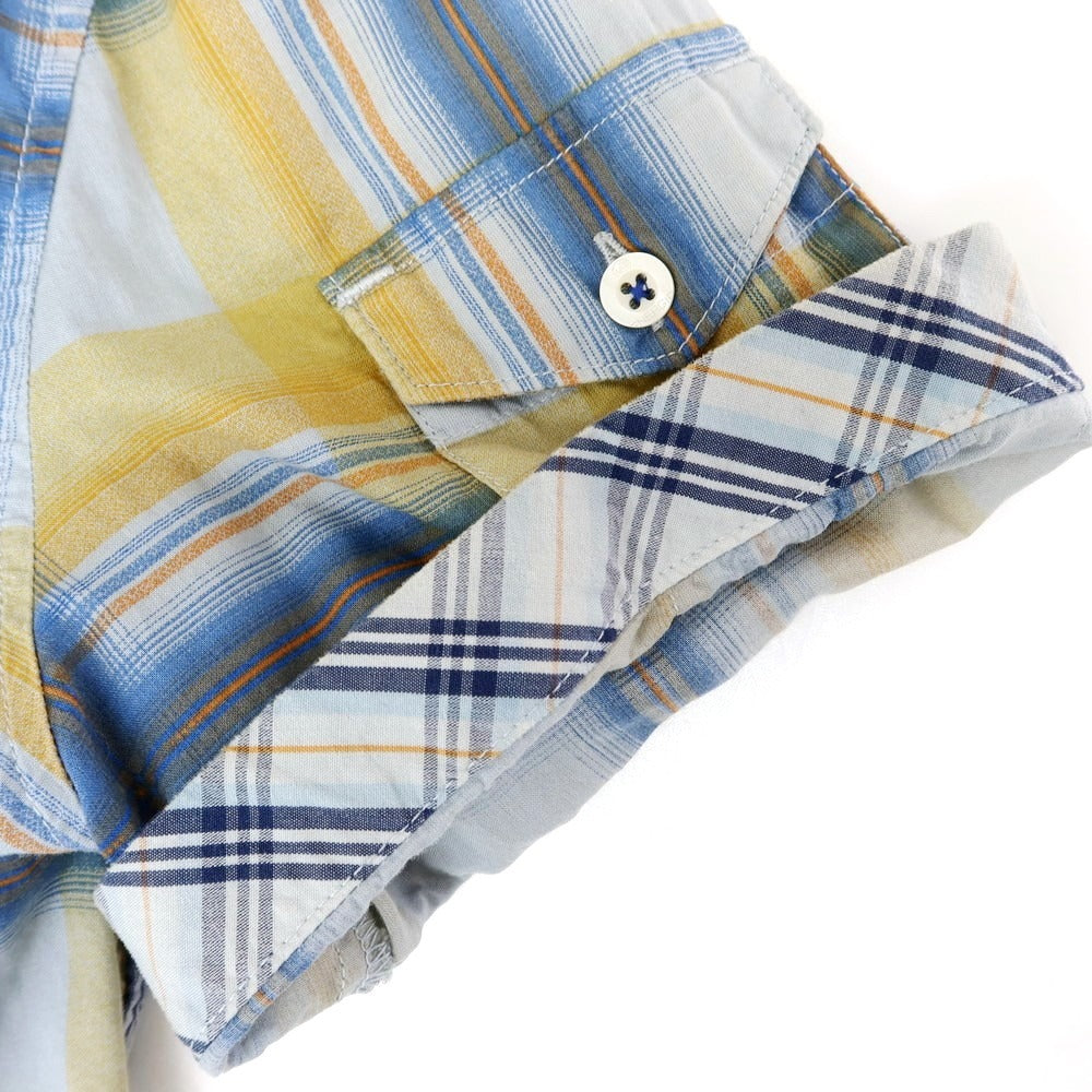 [Used] ENERGIE Cotton Check Short Sleeve Shirt Blue x Yellow [L] [Condition Rank B] [Men&