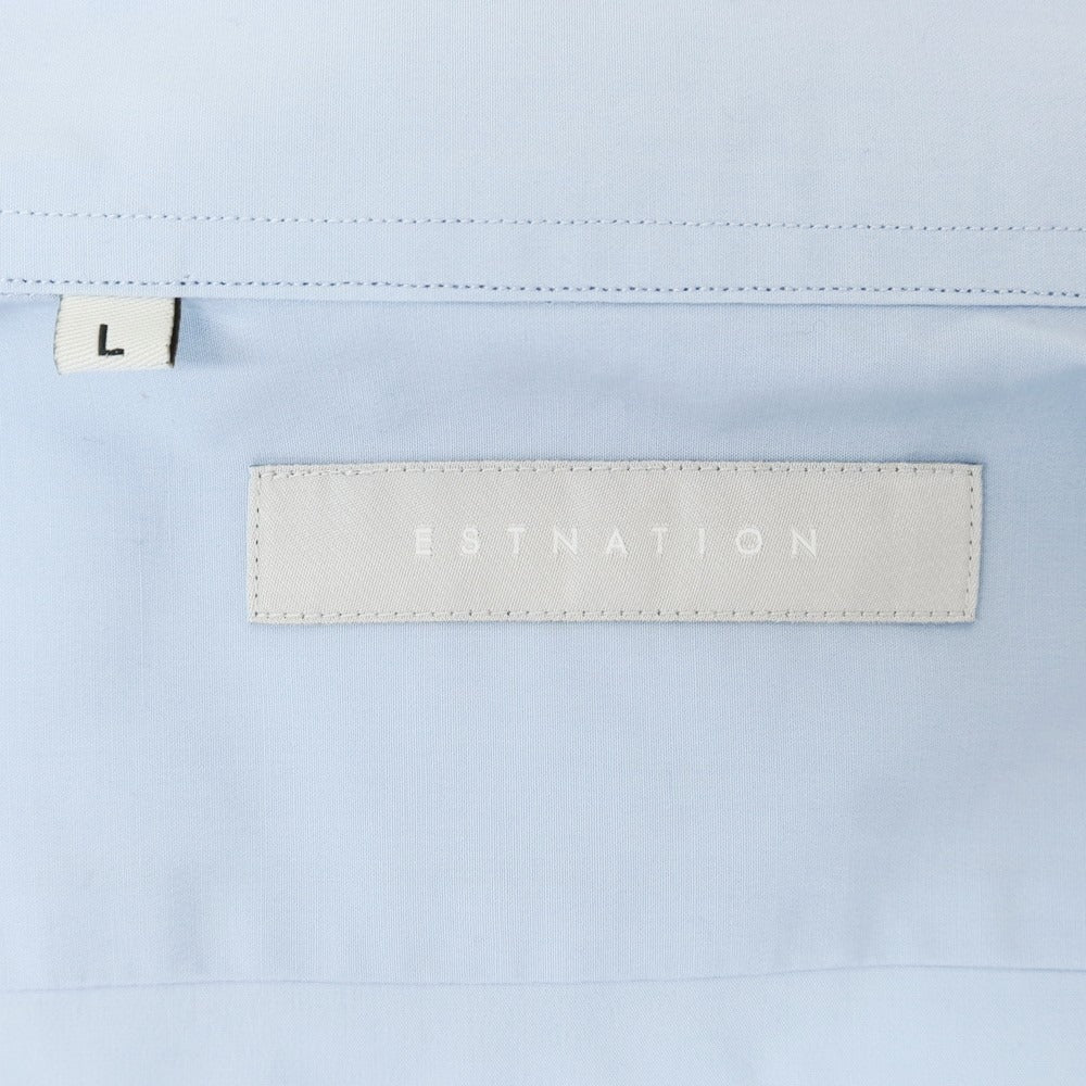 [Used] ESTNATION Stretch Cotton Wide Collar Dress Shirt Blue [L] [Condition Rank B] [Men&