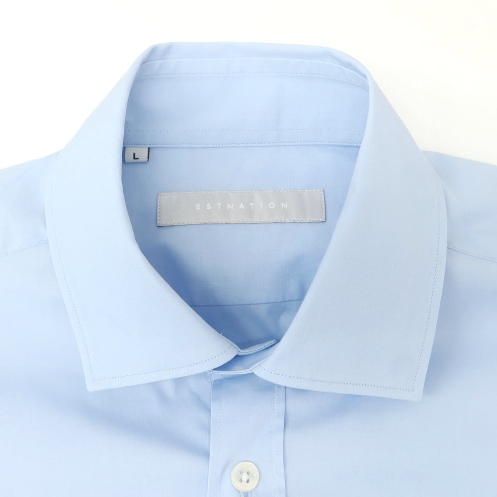 [Used] ESTNATION Stretch Cotton Wide Collar Dress Shirt Blue [L] [Condition Rank B] [Men&