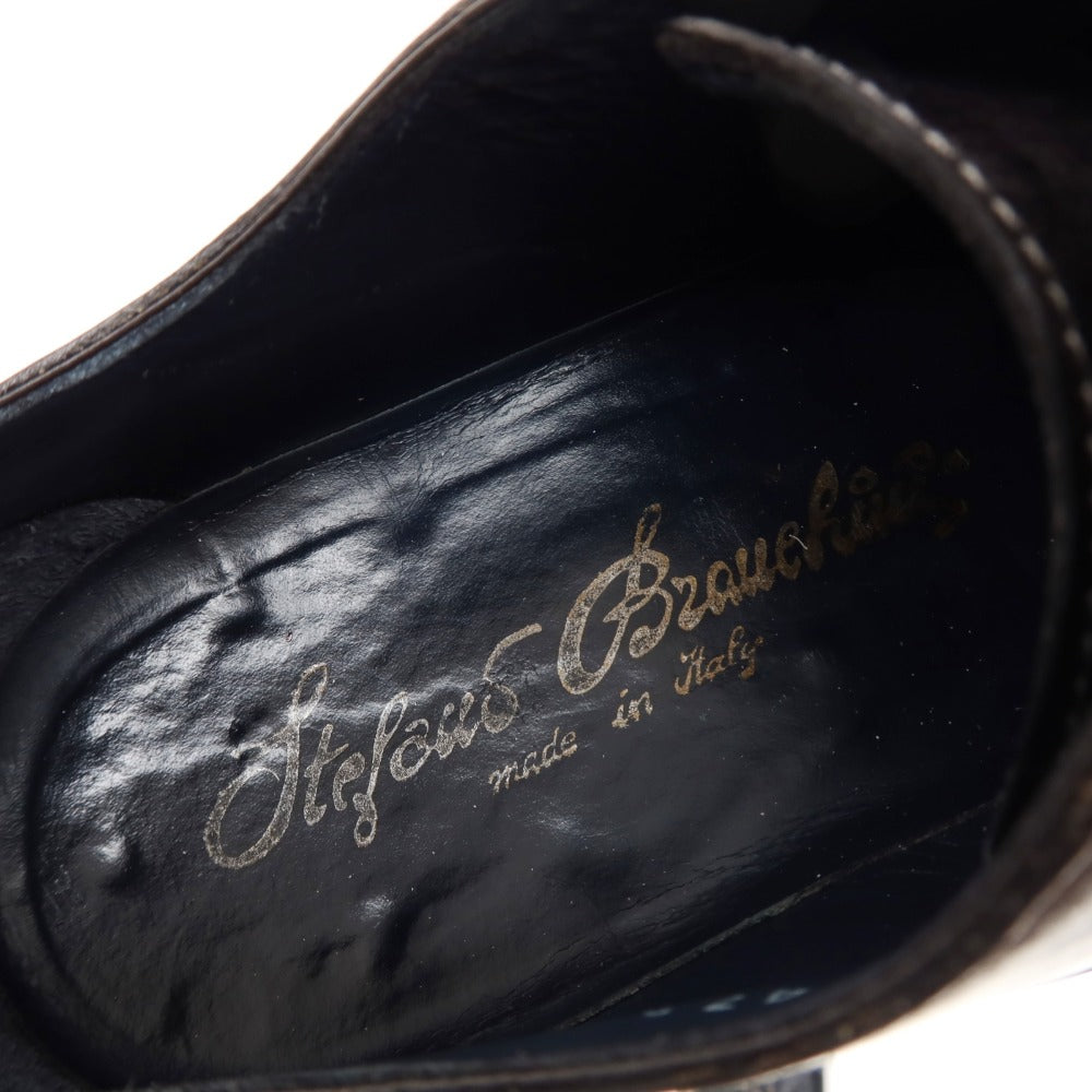 [Used] Stefano Branchini Straight Tip Dress Shoes Black Brown [6 1/2] [Condition Rank C] [Men&