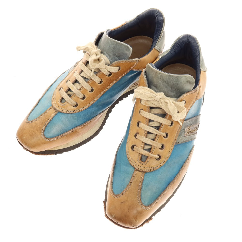 [Used] Stefano Branchini Leather Sneakers Blue x Brown [6] [Condition Rank C] [Men&