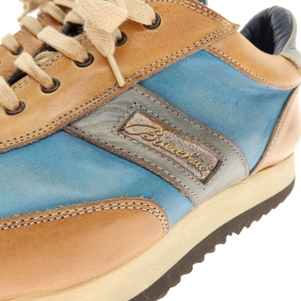 [Used] Stefano Branchini Leather Sneakers Blue x Brown [6] [Condition Rank C] [Men&