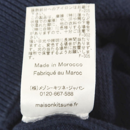 [Used] MAISON KITSUNE Cotton crew neck short sleeve pullover knit navy [S] [Condition rank C] [Men&
