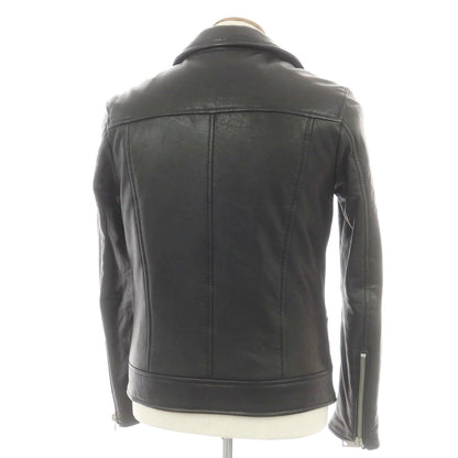 【中古】マーシャー MUSHER シープレザー ダウン入り ライダースジャケット ブラック【 M 】【 状態ランクB 】【 メンズ 】