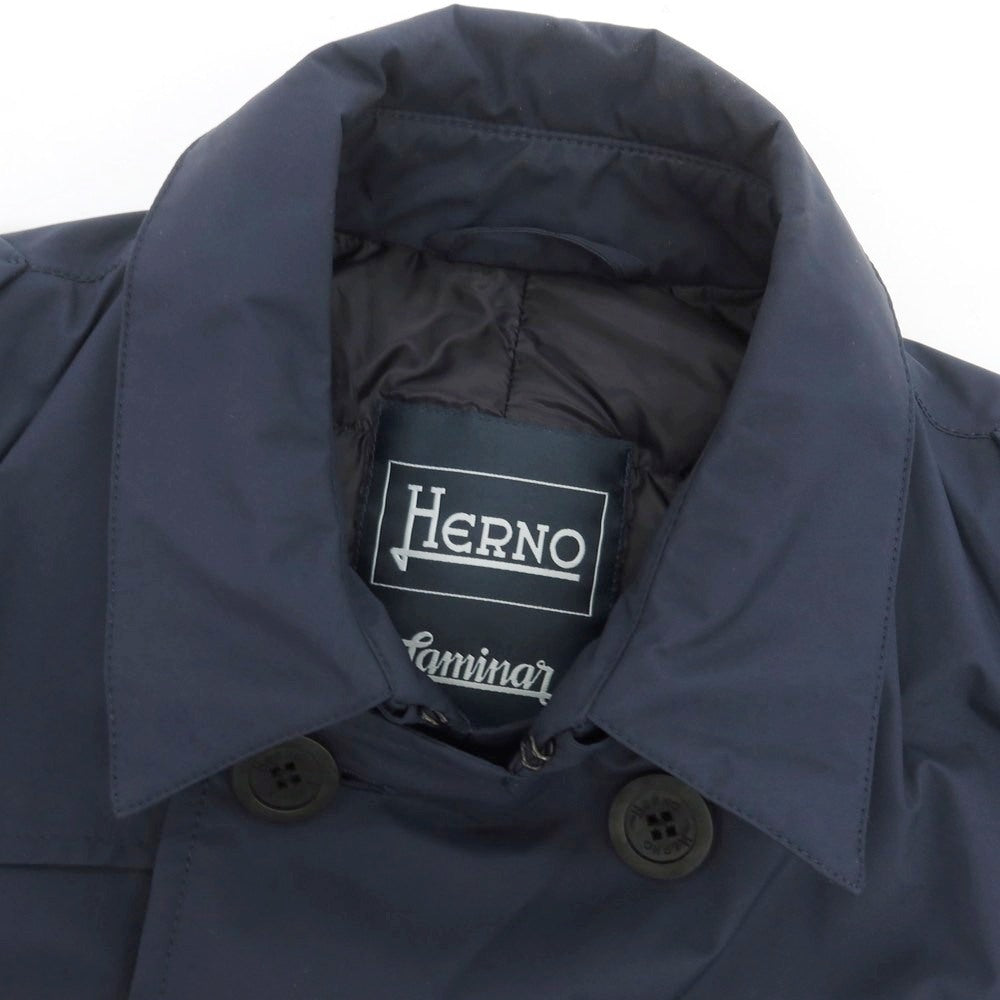 【中古】ヘルノ Herno Laminar GORE-TEX ダブルブレスト ダウンコート ネイビー【 46 】【 状態ランクC 】【 メンズ 】