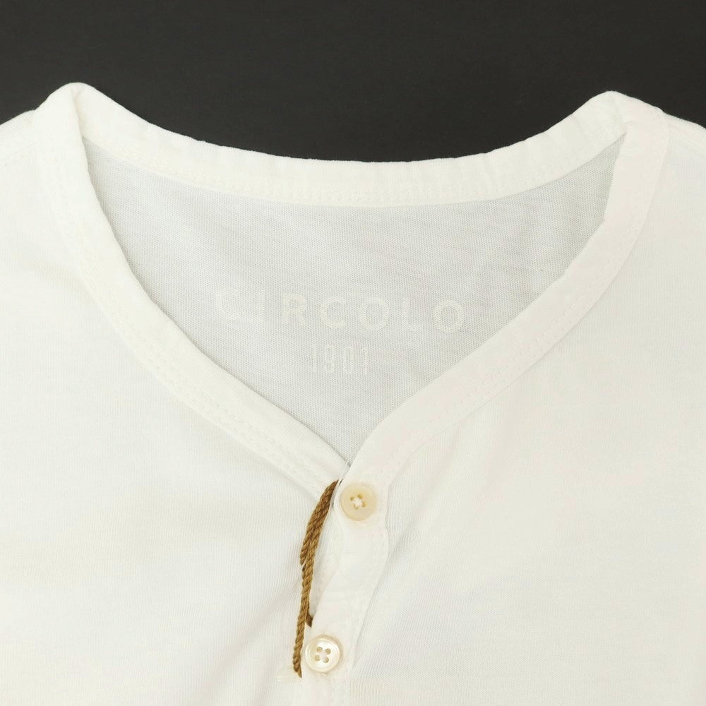 【中古】【未使用】チルコロ1901 CIRCOLO 1901 コットン ヘンリーネック 半袖Ｔシャツ ホワイト【 S 】【 状態ランクS 】【 メンズ 】 [APD]