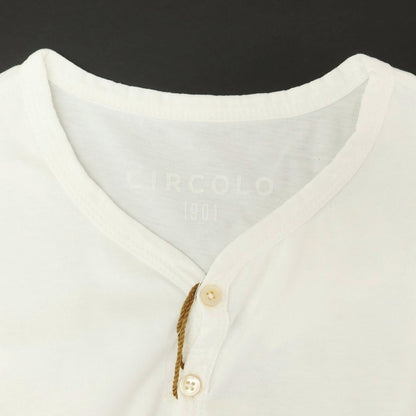 【中古】【未使用】チルコロ1901 CIRCOLO 1901 コットン ヘンリーネック 半袖Ｔシャツ ホワイト【 S 】【 状態ランクS 】【 メンズ 】 [APD]