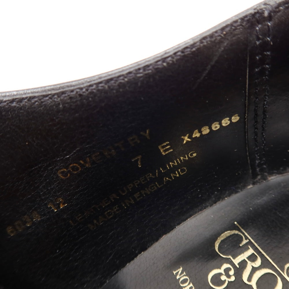 [Used] Crockett &amp;amp; Jones Coventry semi-brogue dress shoes, black [7E] [Condition: B] [Men&
