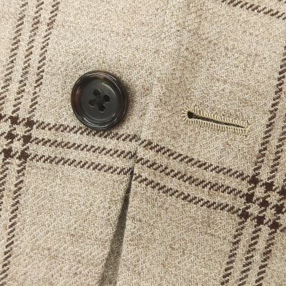 【中古】ブリッラ ペル イル グスト Brilla per il gusto アルパカウールリネン チェック 3B テーラードジャケット ベージュxダークブラウン【 46 】【 状態ランクB 】【 メンズ 】