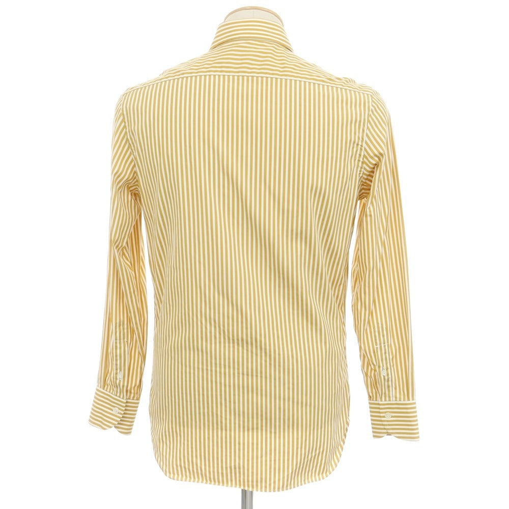 [Used] Maria Santangelo Striped Semi-Wide Collar Dress Shirt Mustard x White [38] [Condition Rank B] [Men&