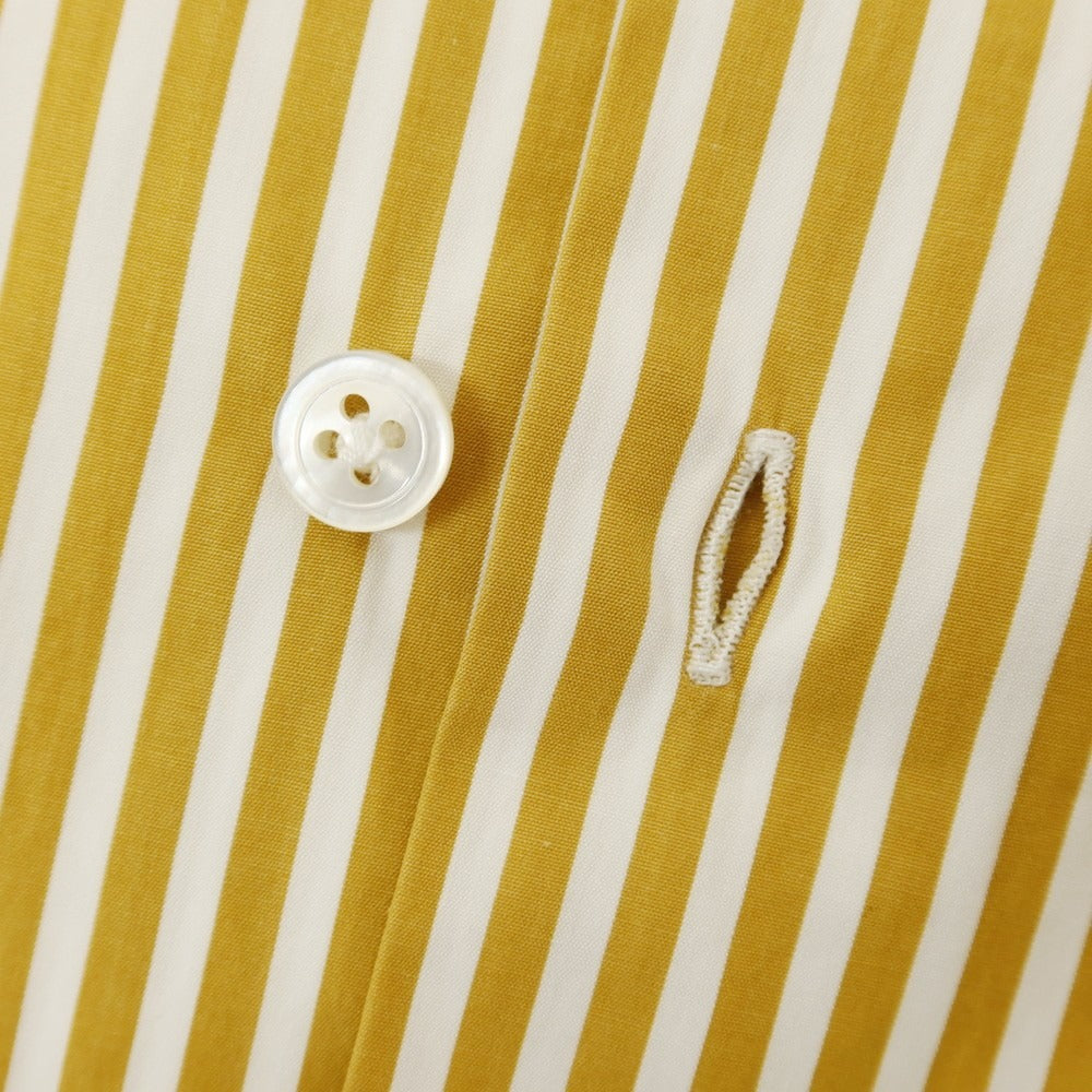 [Used] Maria Santangelo Striped Semi-Wide Collar Dress Shirt Mustard x White [38] [Condition Rank B] [Men&