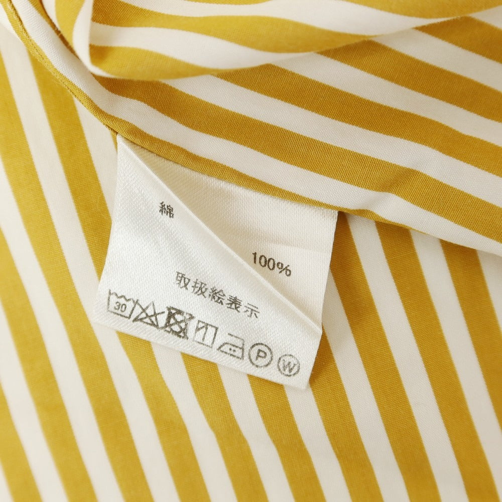 [Used] Maria Santangelo Striped Semi-Wide Collar Dress Shirt Mustard x White [38] [Condition Rank B] [Men&