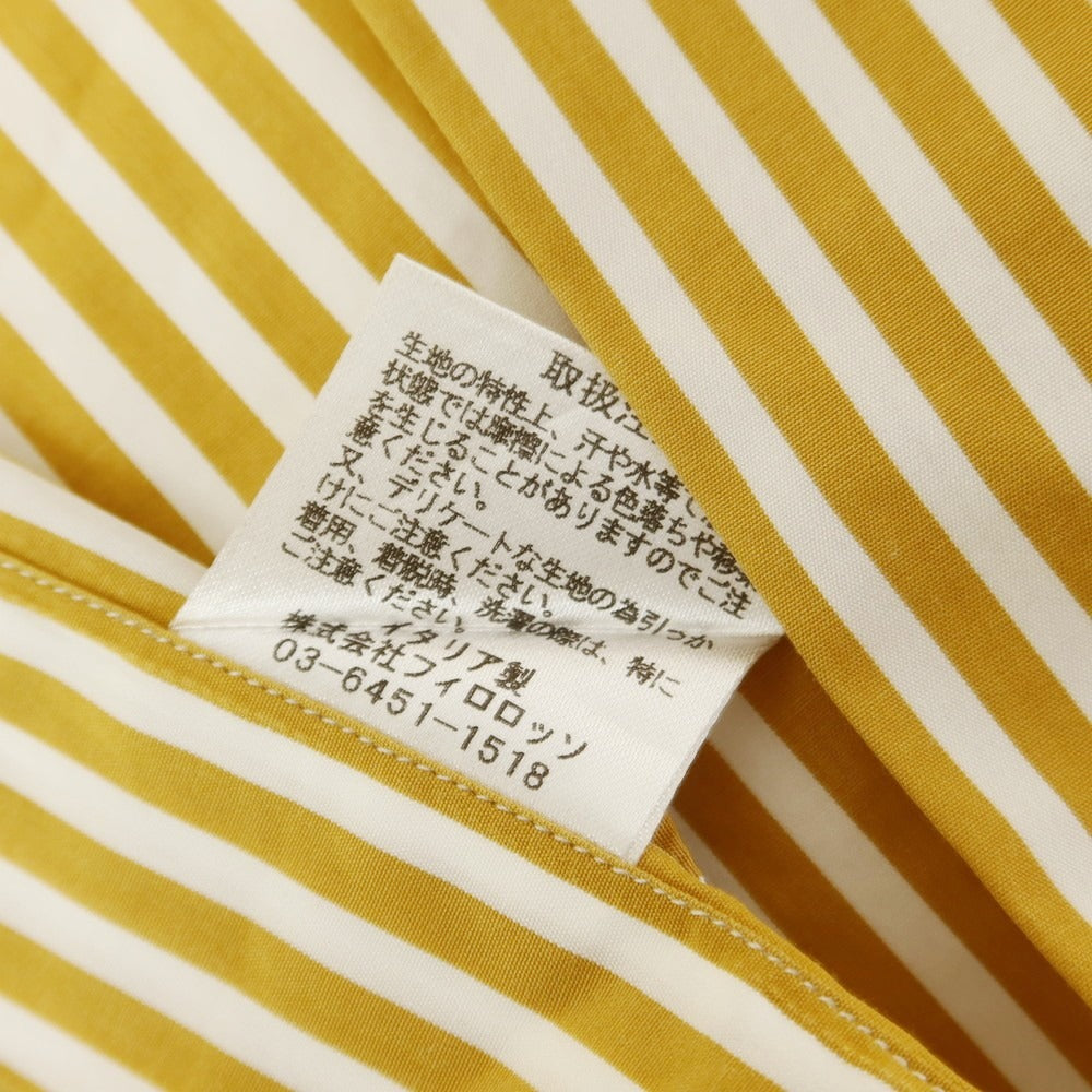 [Used] Maria Santangelo Striped Semi-Wide Collar Dress Shirt Mustard x White [38] [Condition Rank B] [Men&