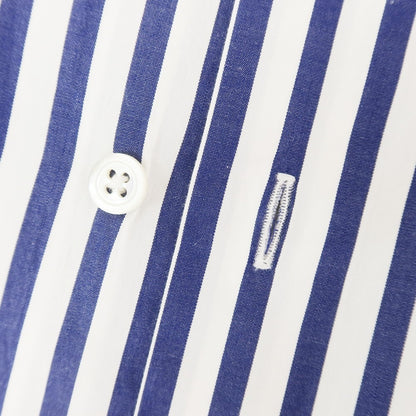 [Used] BEAMS F Striped Wide Collar Dress Shirt Navy x White [38] [Condition Rank B] [Men&