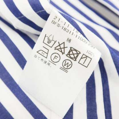 [Used] BEAMS F Striped Wide Collar Dress Shirt Navy x White [38] [Condition Rank B] [Men&