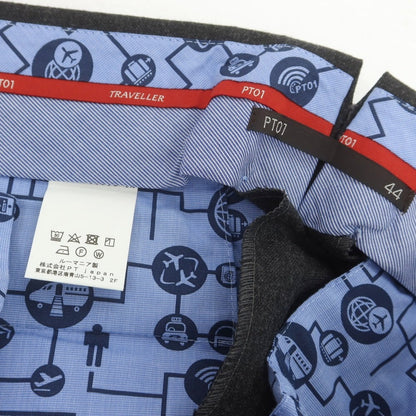 【中古】ピーティーゼロウーノ PT01 ストレッチウールポリエステル ドレススラックスパンツ チャコール【 44 】【 状態ランクA 】【 メンズ 】