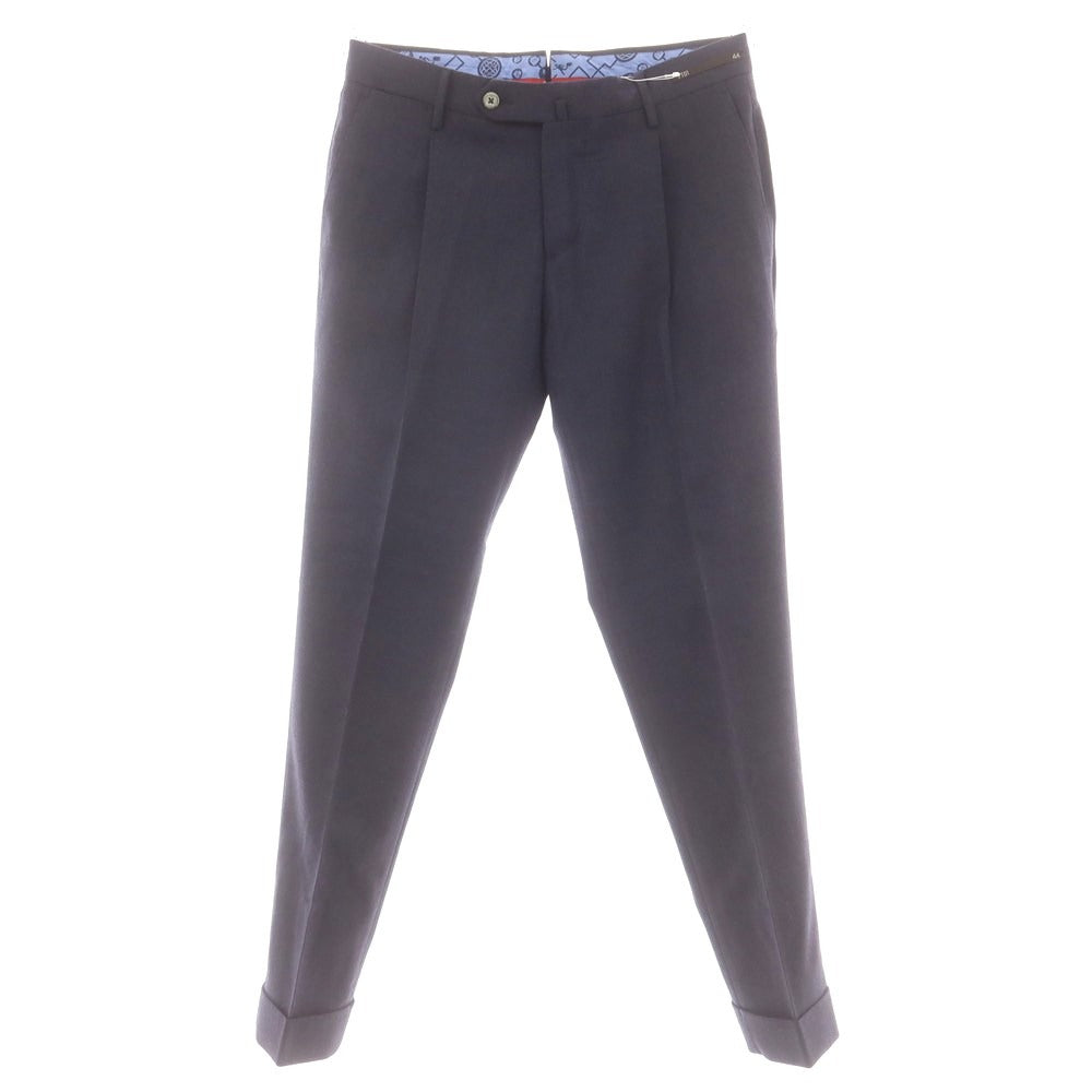 【中古】ピーティーゼロウーノ PT01 ストレッチウールポリエステル ドレススラックスパンツ ネイビー【 44 】【 状態ランクC 】【 メンズ 】