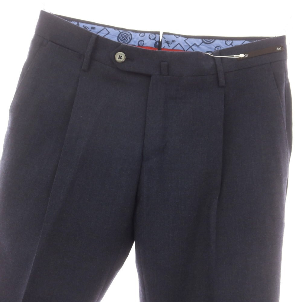 【中古】ピーティーゼロウーノ PT01 ストレッチウールポリエステル ドレススラックスパンツ ネイビー【 44 】【 状態ランクC 】【 メンズ 】