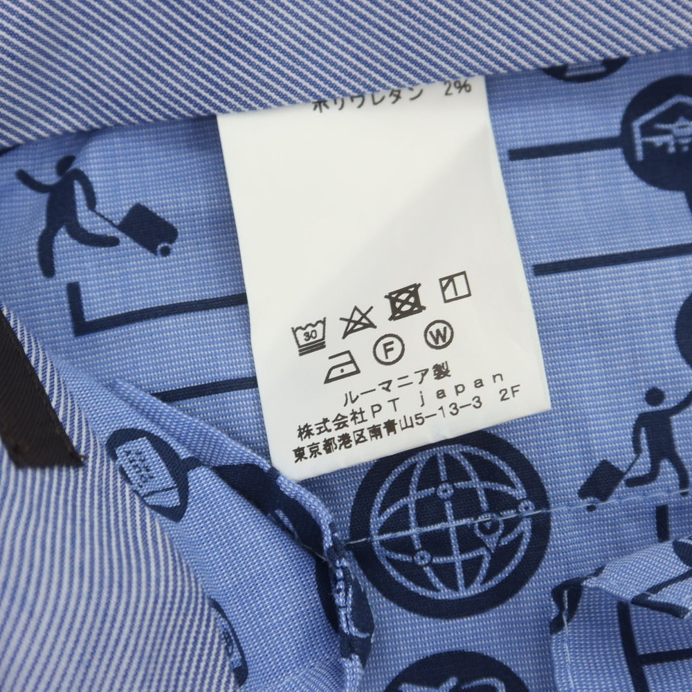 【中古】ピーティーゼロウーノ PT01 ストレッチウールポリエステル ドレススラックスパンツ ネイビー【 44 】【 状態ランクC 】【 メンズ 】