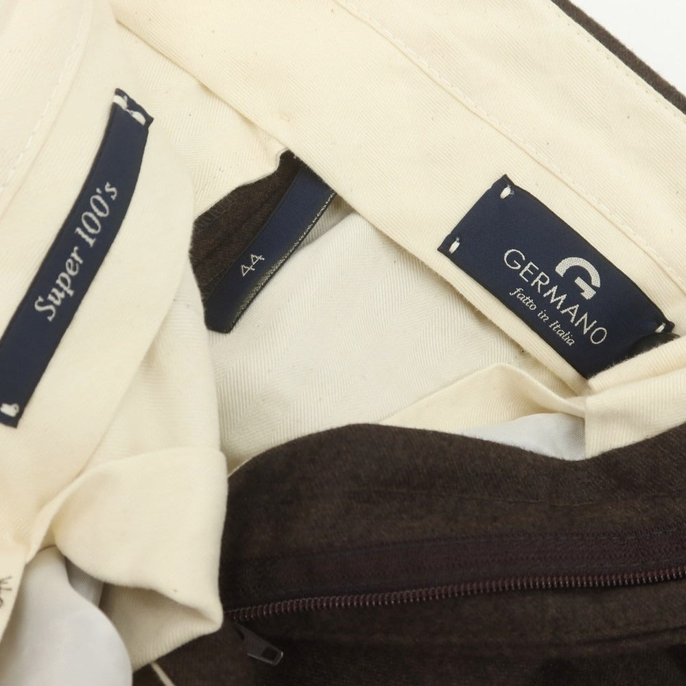 【中古】ジェルマーノ GERMANO ウール ドレススラックスパンツ ブラウン【 44 】【 状態ランクA 】【 メンズ 】