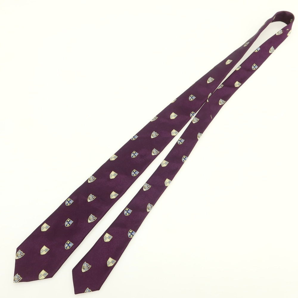 [Used] JOHN COMFORT Silk Crest Small Pattern Necktie Purple x Beige [Condition Rank B] [Men&