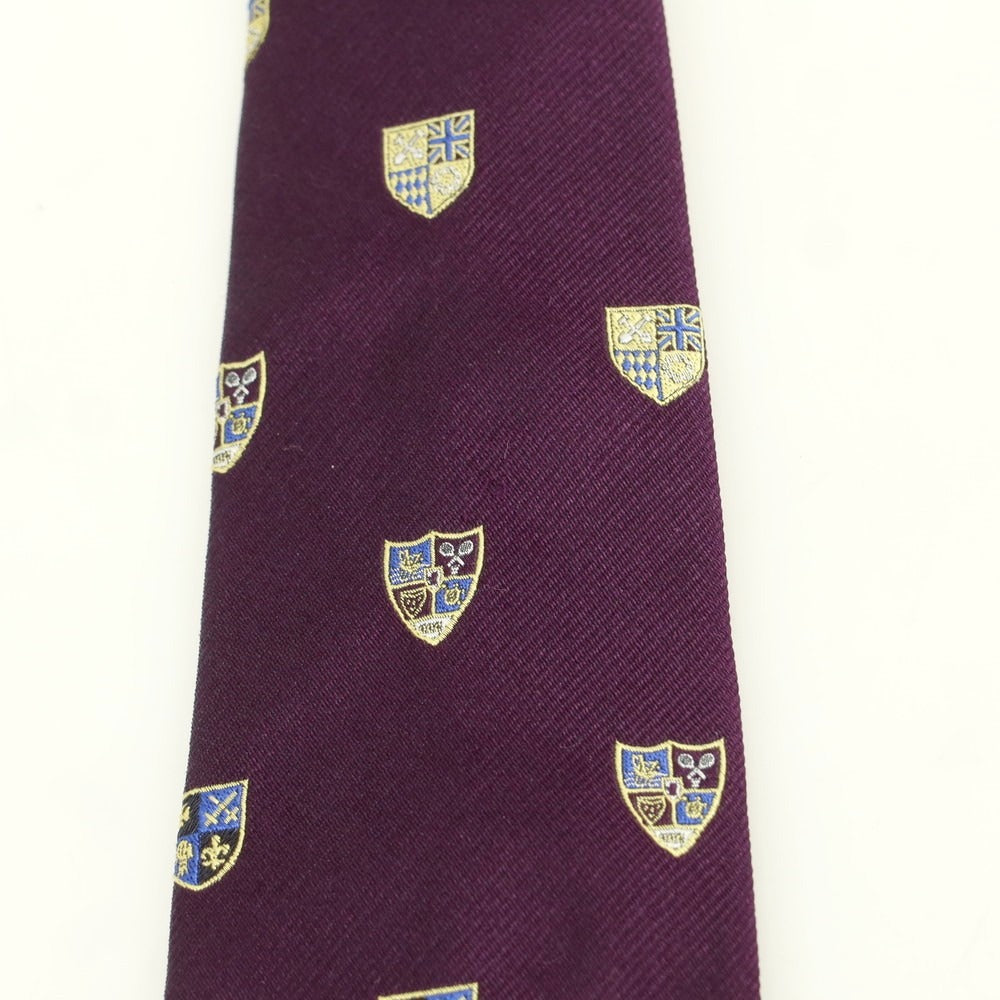 [Used] JOHN COMFORT Silk Crest Small Pattern Necktie Purple x Beige [Condition Rank B] [Men&
