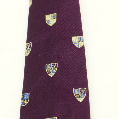 [Used] JOHN COMFORT Silk Crest Small Pattern Necktie Purple x Beige [Condition Rank B] [Men&