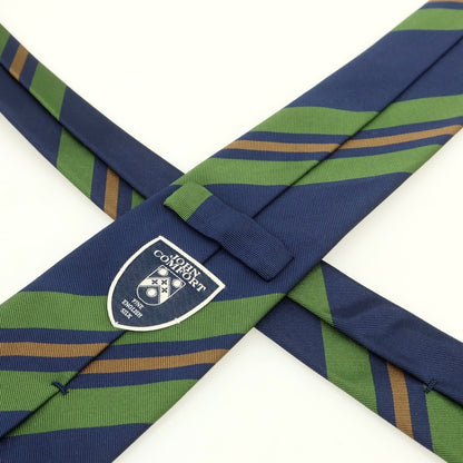 [Used] JOHN COMFORT Silk Cotton Striped Necktie Navy x Green [Condition Rank B] [Men&