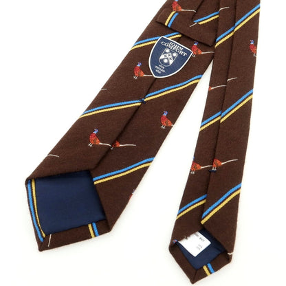 [Used] John Comfort wool silk animal stripe necktie brown x yellow [Condition Rank B] [Men&