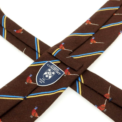 [Used] John Comfort wool silk animal stripe necktie brown x yellow [Condition Rank B] [Men&
