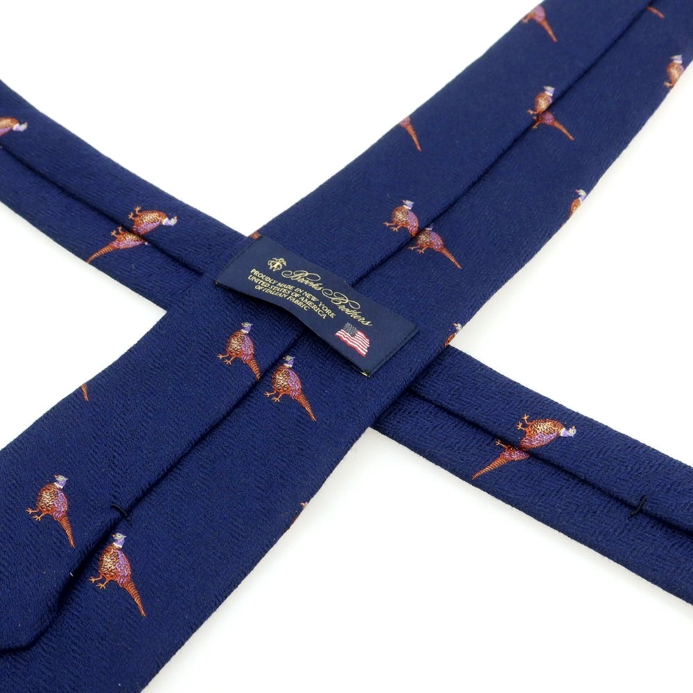 [Used] Brooks Brothers Silk Wool Animal Pattern Necktie Navy [Condition Rank B] [Men&