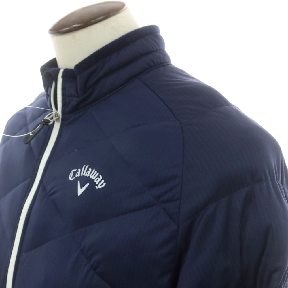 【中古】キャロウェイ Callaway ポリエステル スタンドカラー ダブルジップ 中綿ブルゾン ネイビー【 LL 】【 状態ランクB 】【 メンズ 】