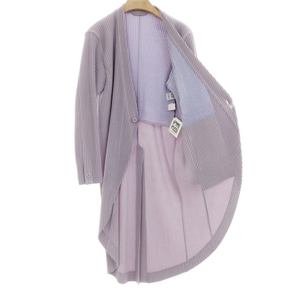 [Used] Homme Plissé Issey Miyake Spring/Summer 2025 Pleated Long Jacket Grayish Lavender [No description (L size)] [Condition Rank A] [Men&