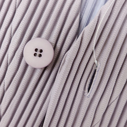 [Used] Homme Plissé Issey Miyake Spring/Summer 2025 Pleated Long Jacket Grayish Lavender [No description (L size)] [Condition Rank A] [Men&