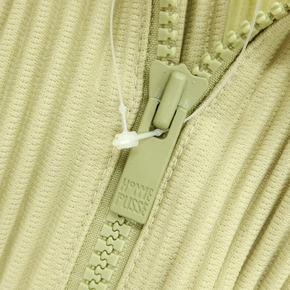 [Used] Homme Plissé Issey Miyake Spring/Summer 2025 Pleated Double Zip Hoodie Light Green [No Size (L)] [Condition Rank A] [Men&