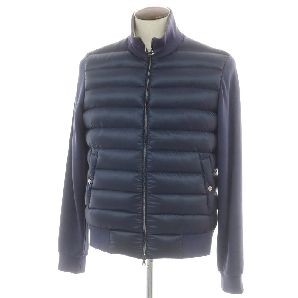 【中古】ヘルノ Herno スウェット ダブルジップ ダウンジャケット ネイビー【 50 】【 状態ランクC 】【 メンズ 】