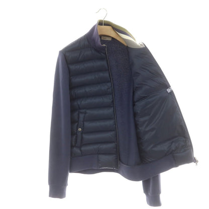 【中古】ヘルノ Herno スウェット ダブルジップ ダウンジャケット ネイビー【 50 】【 状態ランクC 】【 メンズ 】