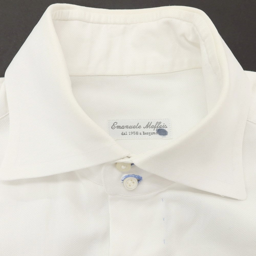 [Used] EMANUELE MAFFEIS Cotton Wide Collar Dress Shirt White [No size indicated (M size)] [Condition Rank D] [Men&