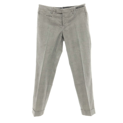 [Used] PT01 SLEEK stretch cotton check slacks pants, black x ivory [46] [Condition rank B] [Men&