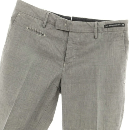 [Used] PT01 SLEEK stretch cotton check slacks pants, black x ivory [46] [Condition rank B] [Men&