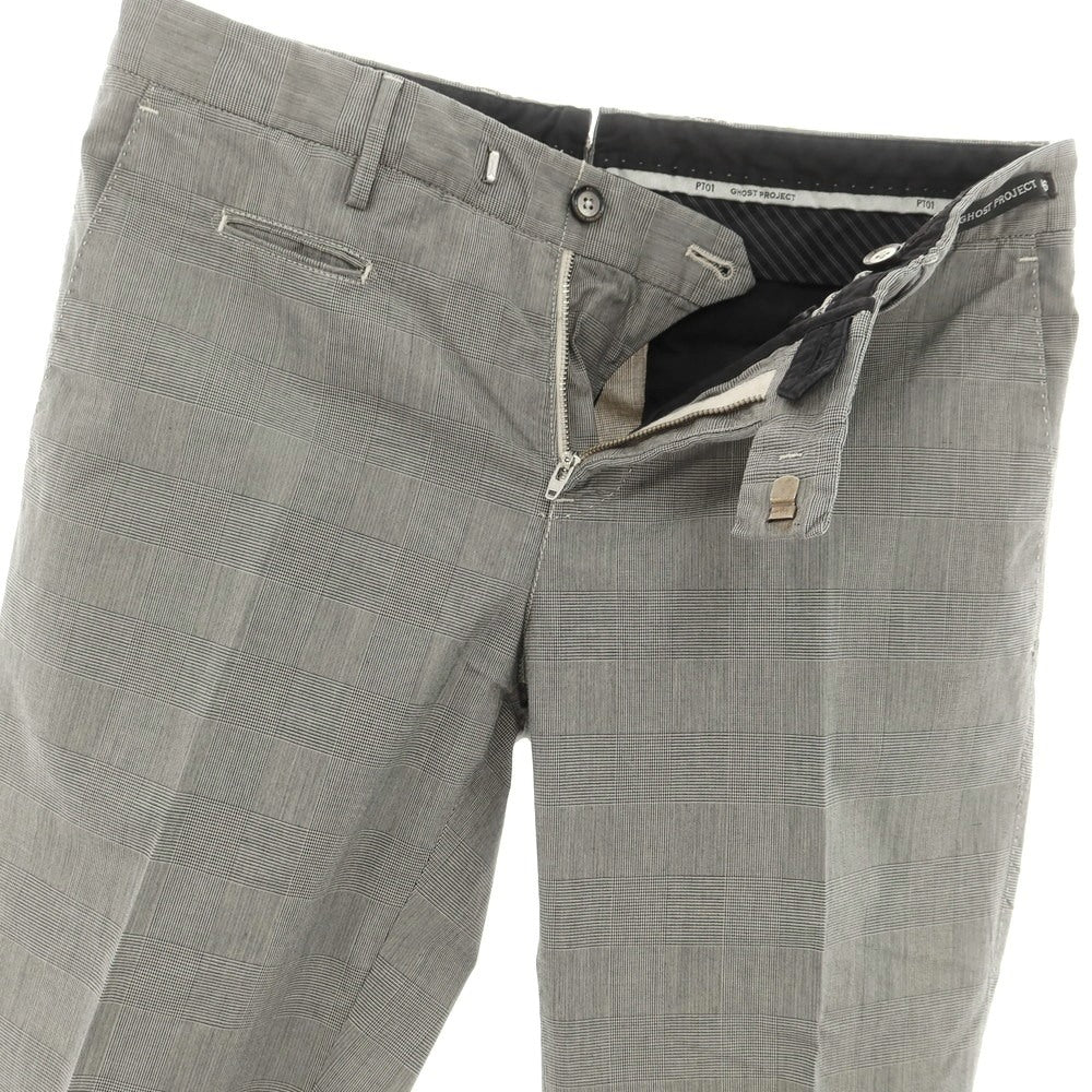 [Used] PT01 SLEEK stretch cotton check slacks pants, black x ivory [46] [Condition rank B] [Men&